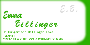 emma billinger business card